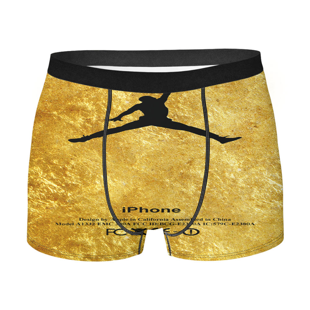 Michael Jordan Golden Gold Pattern Men'S Boxer Briefs