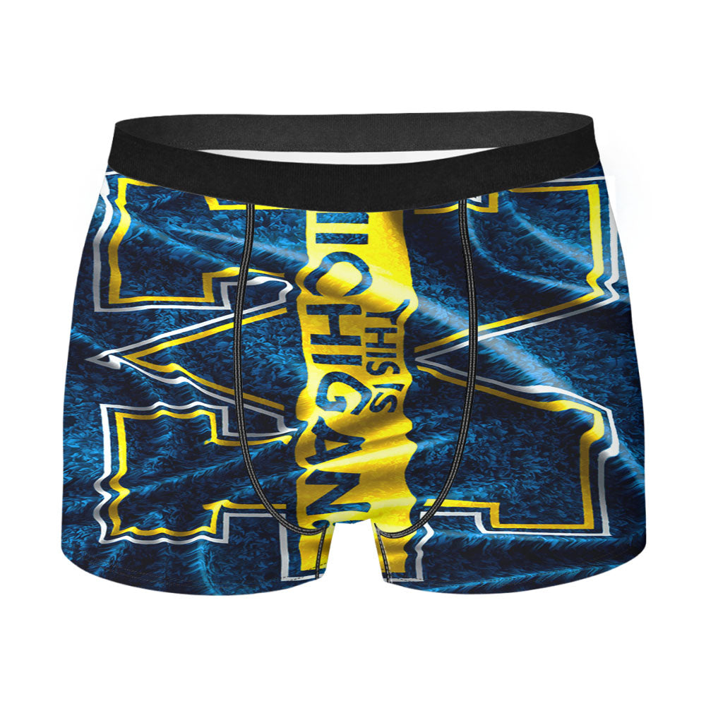 Michigan Flag Art Blue Men'S Boxer Briefs