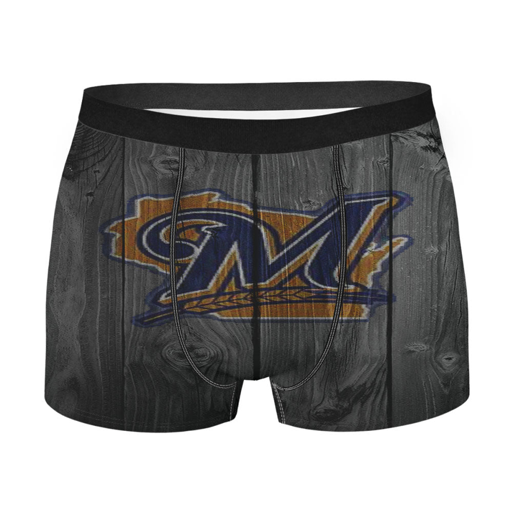 Michigan Logo Dark Wood Wallpaper Men'S Boxer Briefs