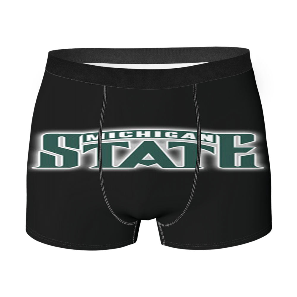 Michigan State Text Men'S Boxer Briefs