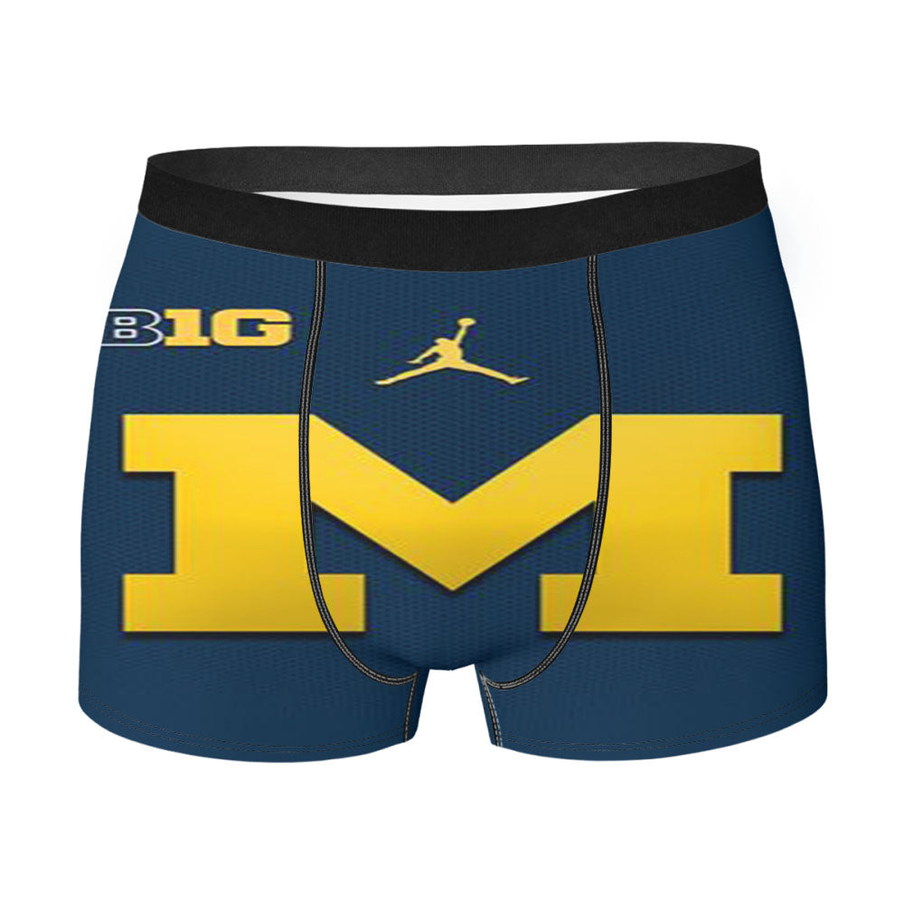 Michigan Wolverines Blue Logo Men'S Boxer Briefs