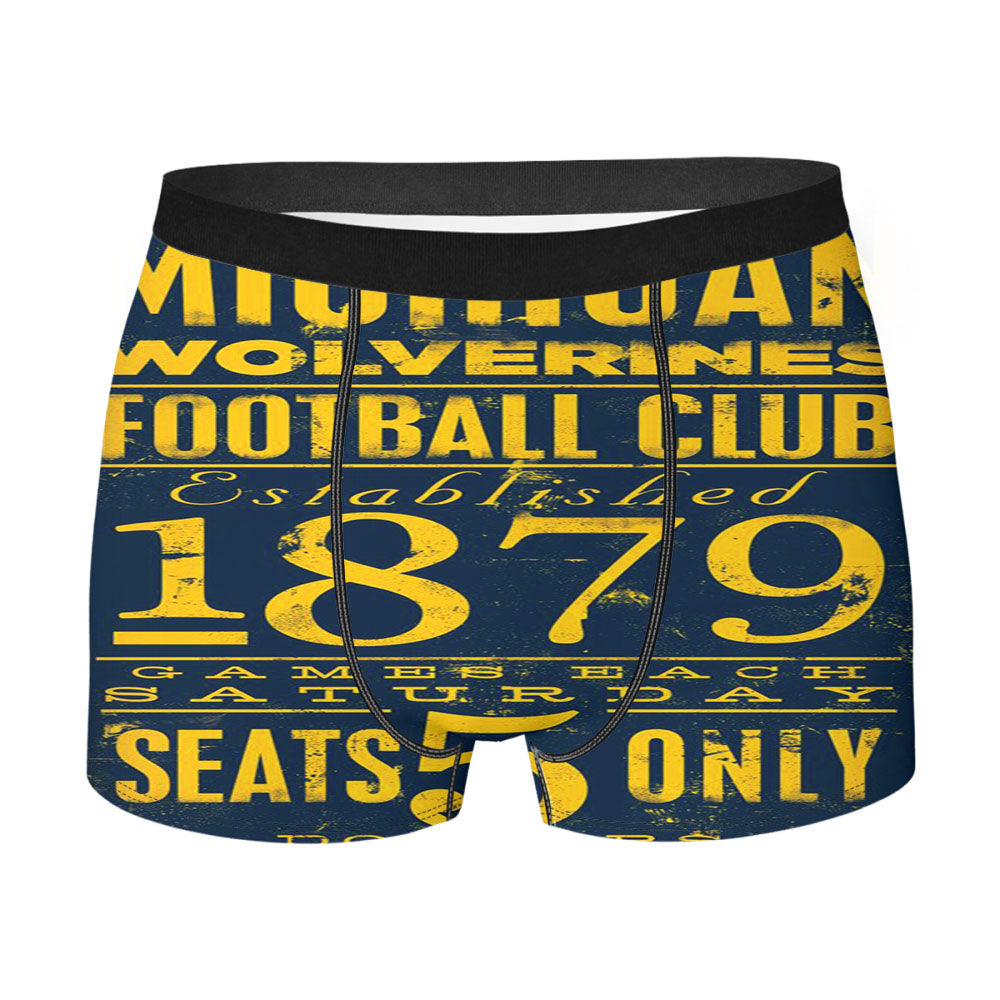 Michigan Wolverines Football Club Art Font Men'S Boxer Briefs
