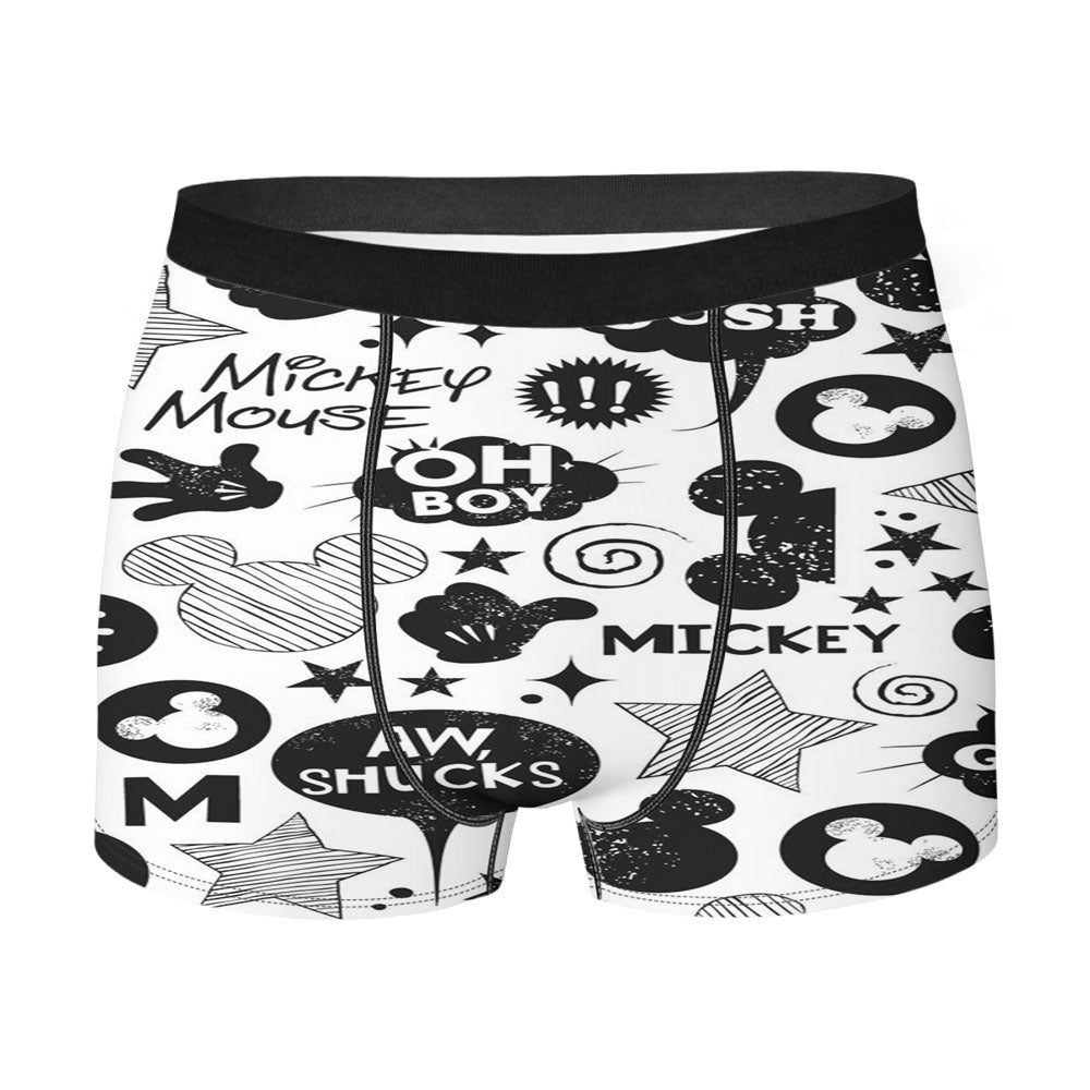 Mickey Mouse Black White Men'S Boxer Briefs