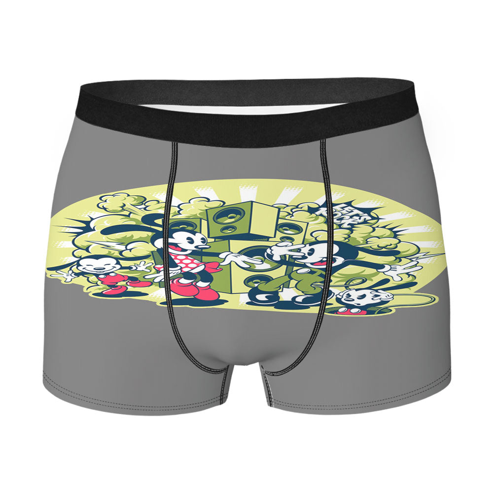 Mickey Mouse Dance Hiphop Style Cartoon Illustr Men'S Boxer Briefs