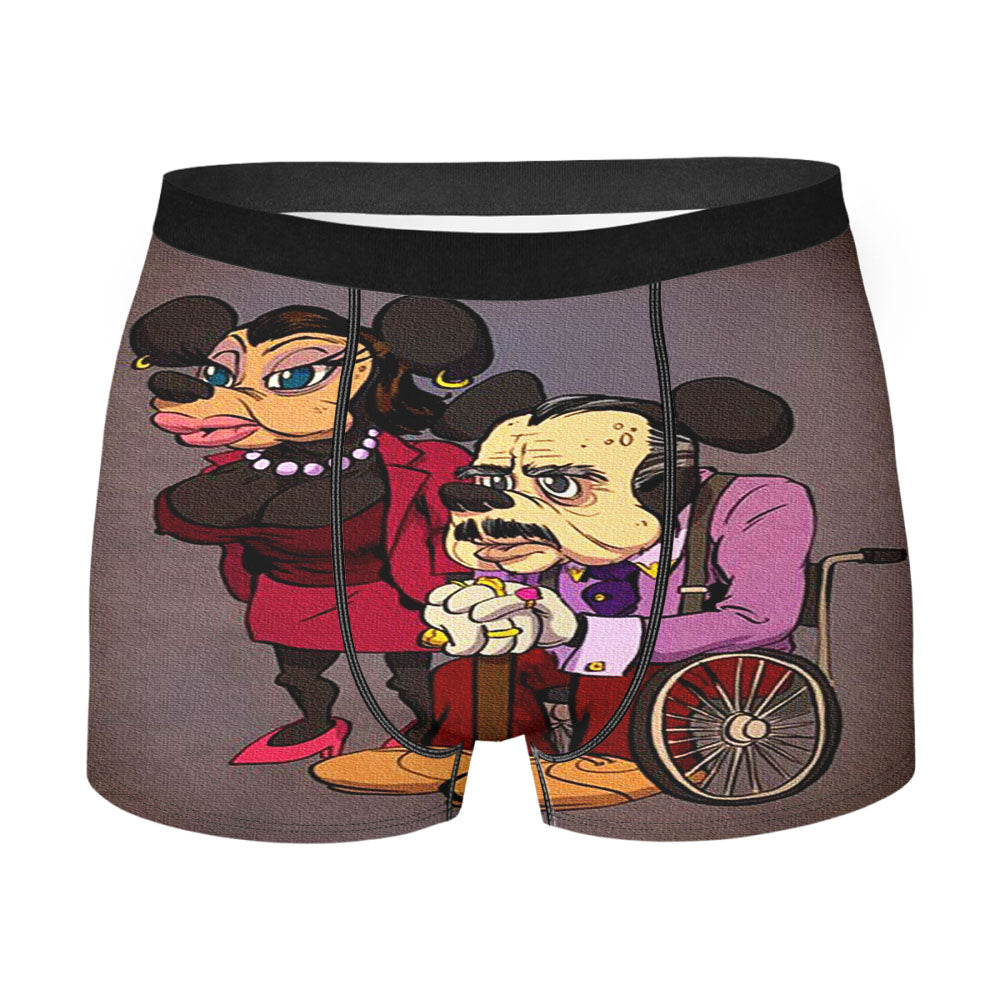 Mickey Mouse Old Age Canvas Painting Men'S Boxer Briefs