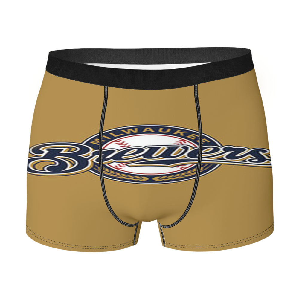 Milwakee Brewers Baseball Logo Brown Men'S Boxer Briefs