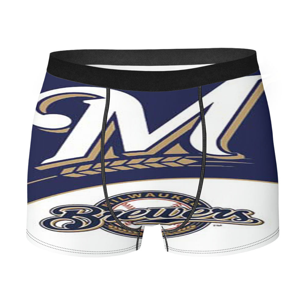 Milwaukee Brewers Blue Wht Men'S Boxer Briefs