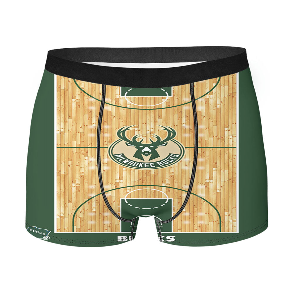 Milwaukee Bucks Basketball Court Men'S Boxer Briefs
