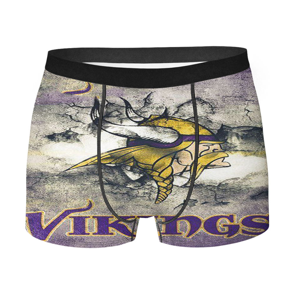 Minnesota Vikings Grunge Logo Men'S Boxer Briefs