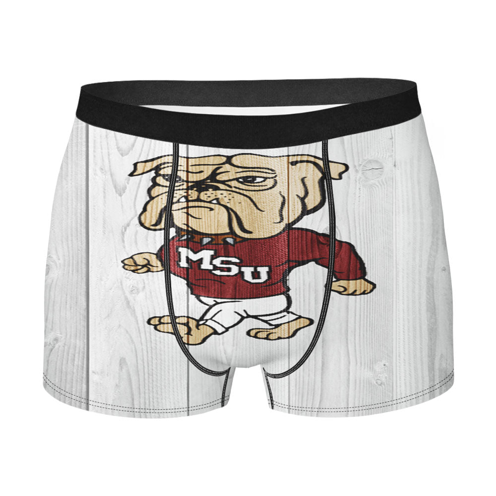 Mississippi University Logo White Wood Wallpaper Men'S Boxer Briefs