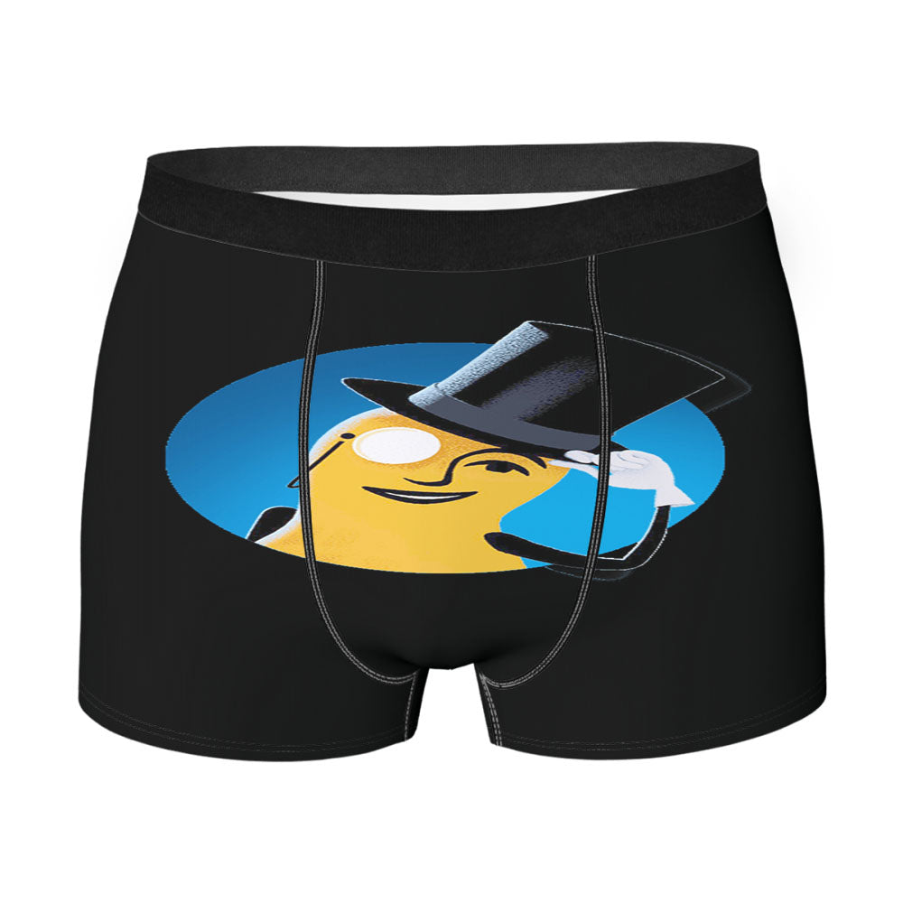 Mr Peanuts Cartoon On Black Men'S Boxer Briefs