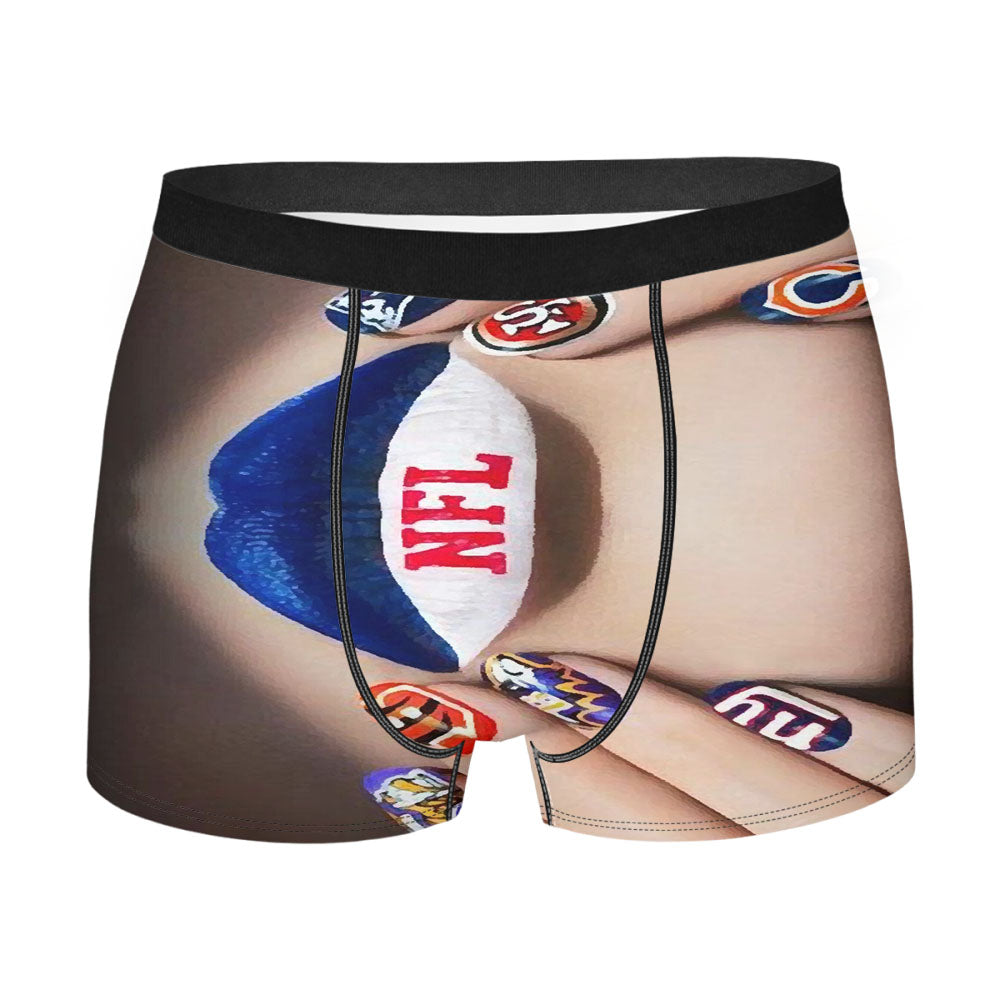 Nail Art Nfl Super Bowl Men'S Boxer Briefs