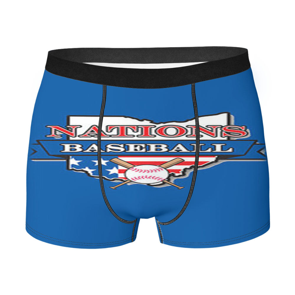 Nations Baseball Logo Blue Men'S Boxer Briefs