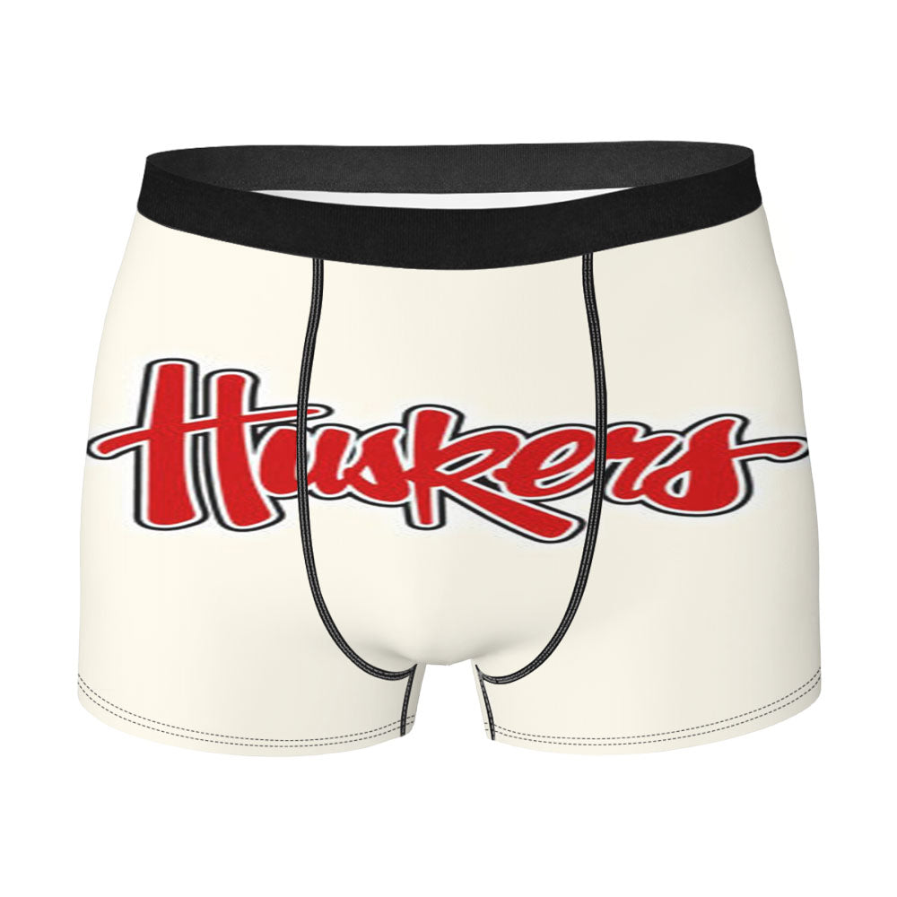 Nebraska Cornhuskers White Men'S Boxer Briefs
