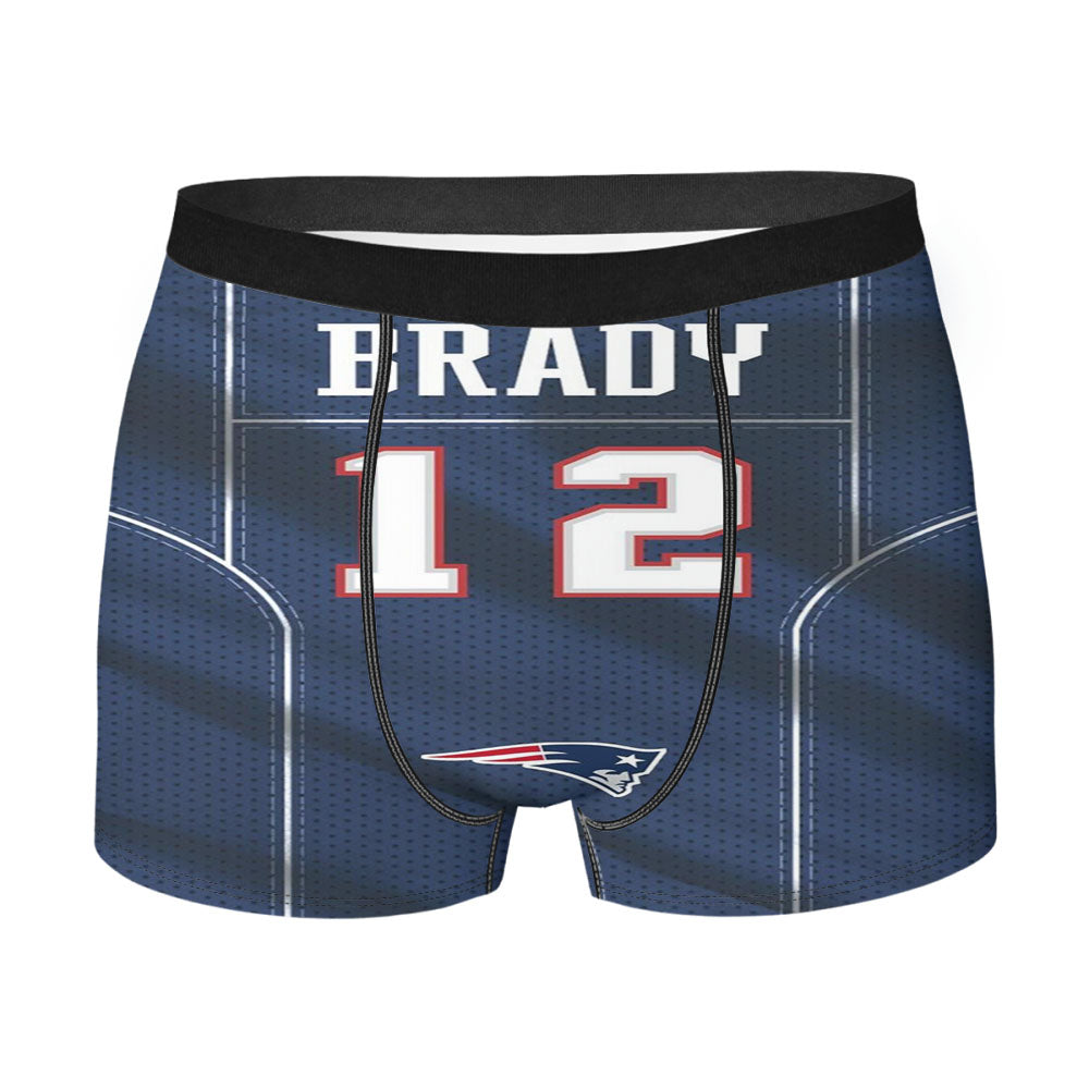 New England Patriots Brady Jersey Men'S Boxer Briefs