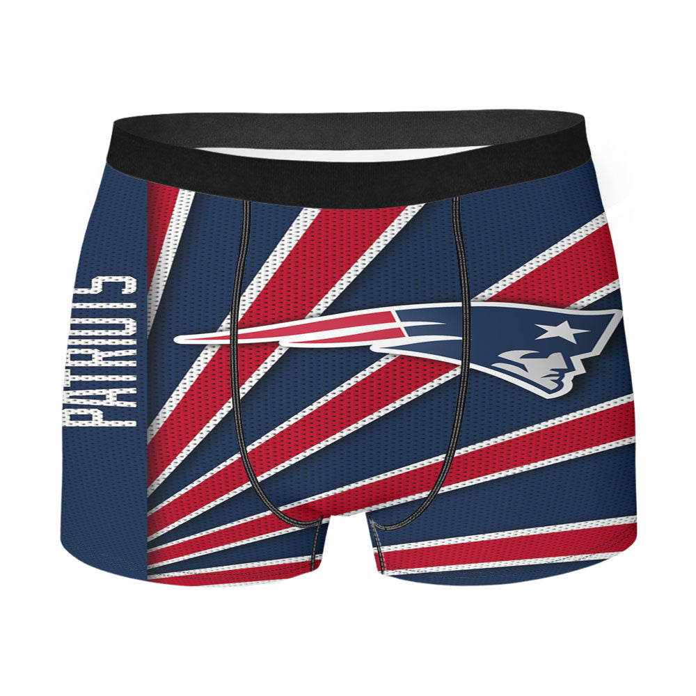 New England Patriots Stripe Wallpaper Men'S Boxer Briefs