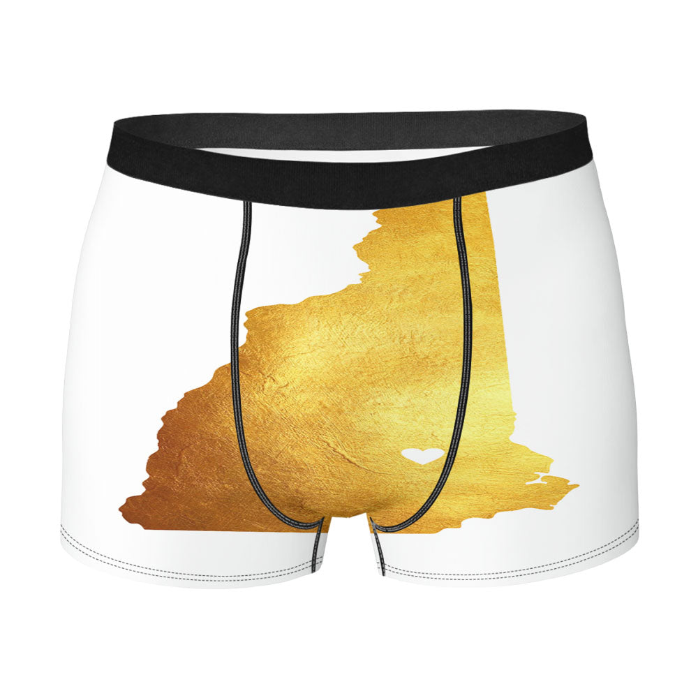New Hampshire Golden State Map Men'S Boxer Briefs