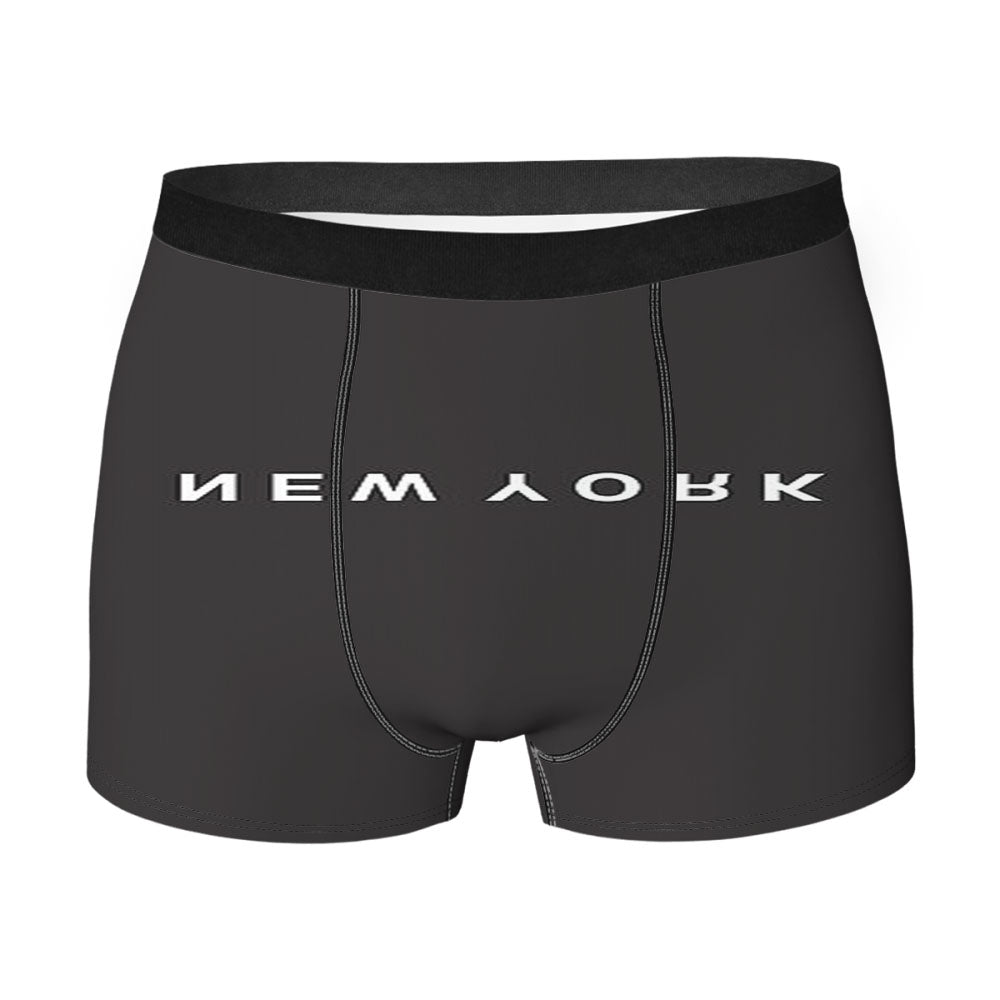 New York Minimalist Black And White Men'S Boxer Briefs