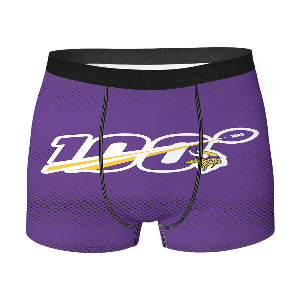 Nfl 100Th Minnesota Vikings Wallpapers Men'S Boxer Briefs