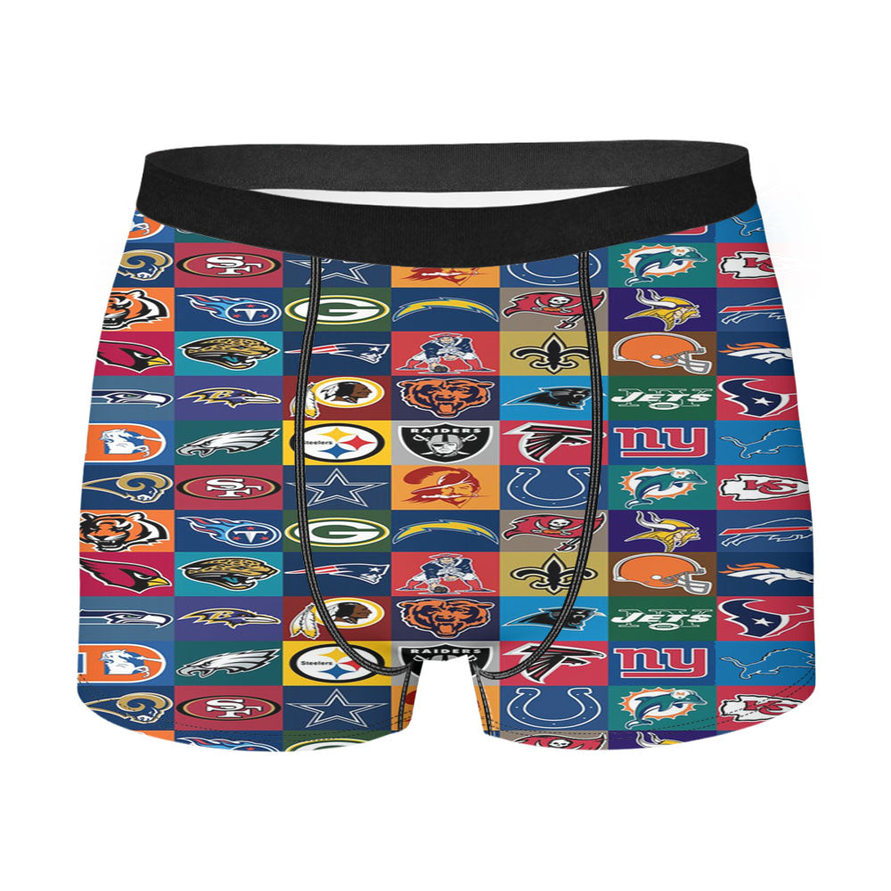 Nfl Teams Logo Collage Collection Men'S Boxer Briefs