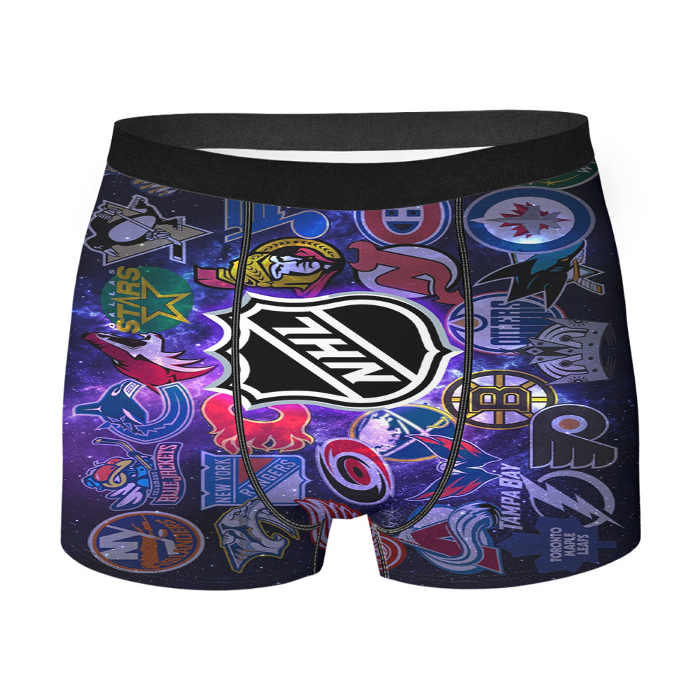 Nhl Teams Collage Wallpaper Men'S Boxer Briefs