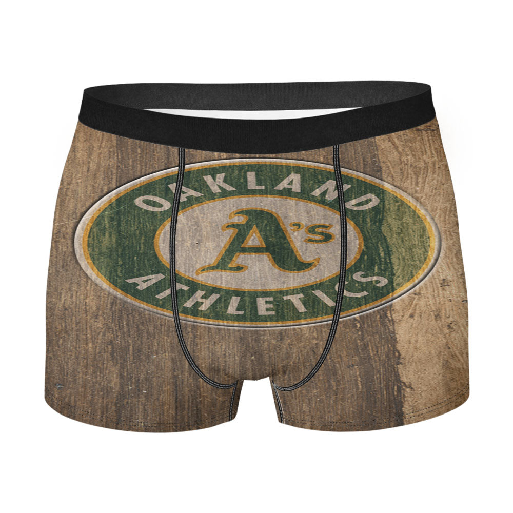 Oakland Athletics Logo Wood Men'S Boxer Briefs
