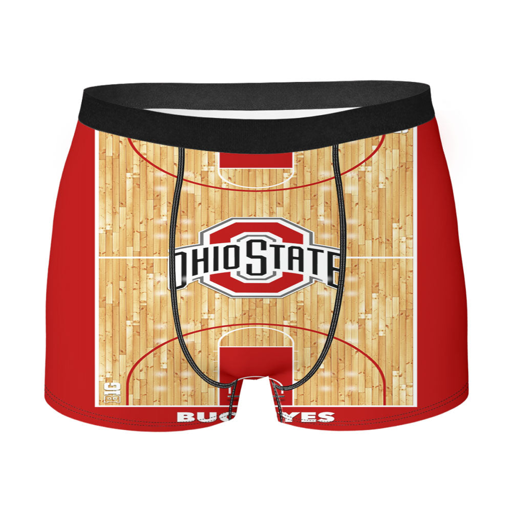 Ohio State Buckeyes Basketball Court Men'S Boxer Briefs