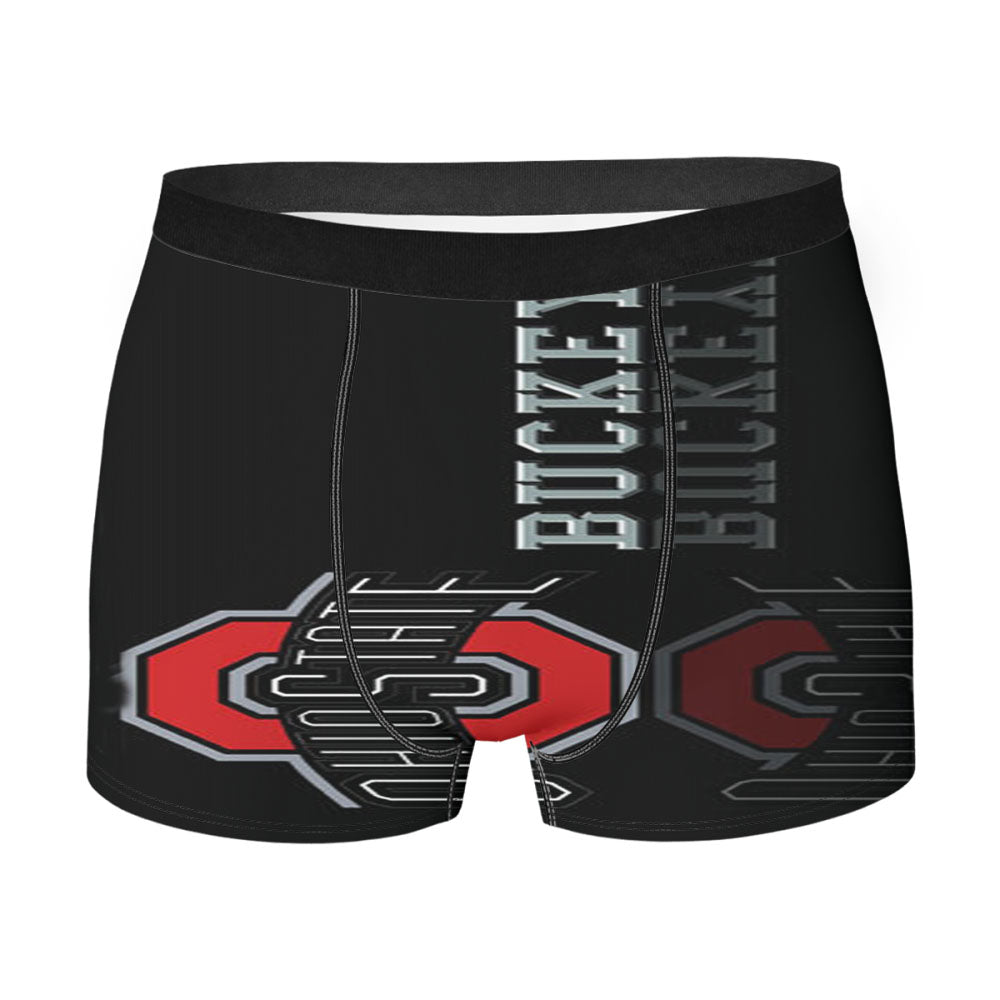 Ohio State Buckeyes Black Men'S Boxer Briefs