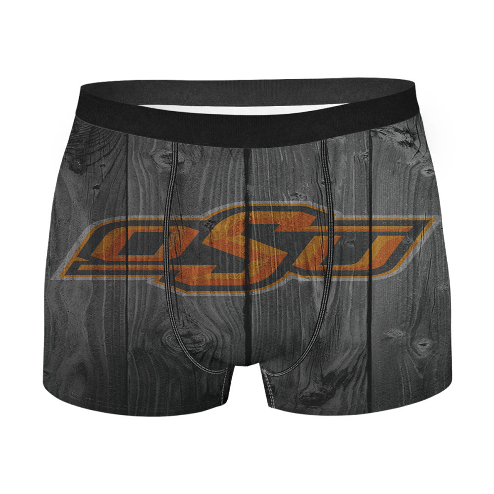 Oklahoma State University Osu Logo Dark Wood Wallpaper Men'S Boxer Briefs
