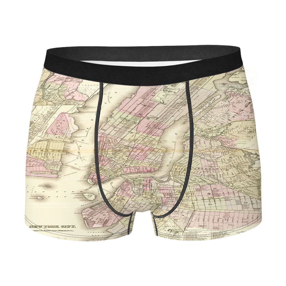 Old New York City Map Men'S Boxer Briefs
