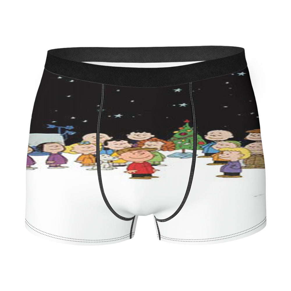 Peanuts Christmas Blk Sky Men'S Boxer Briefs