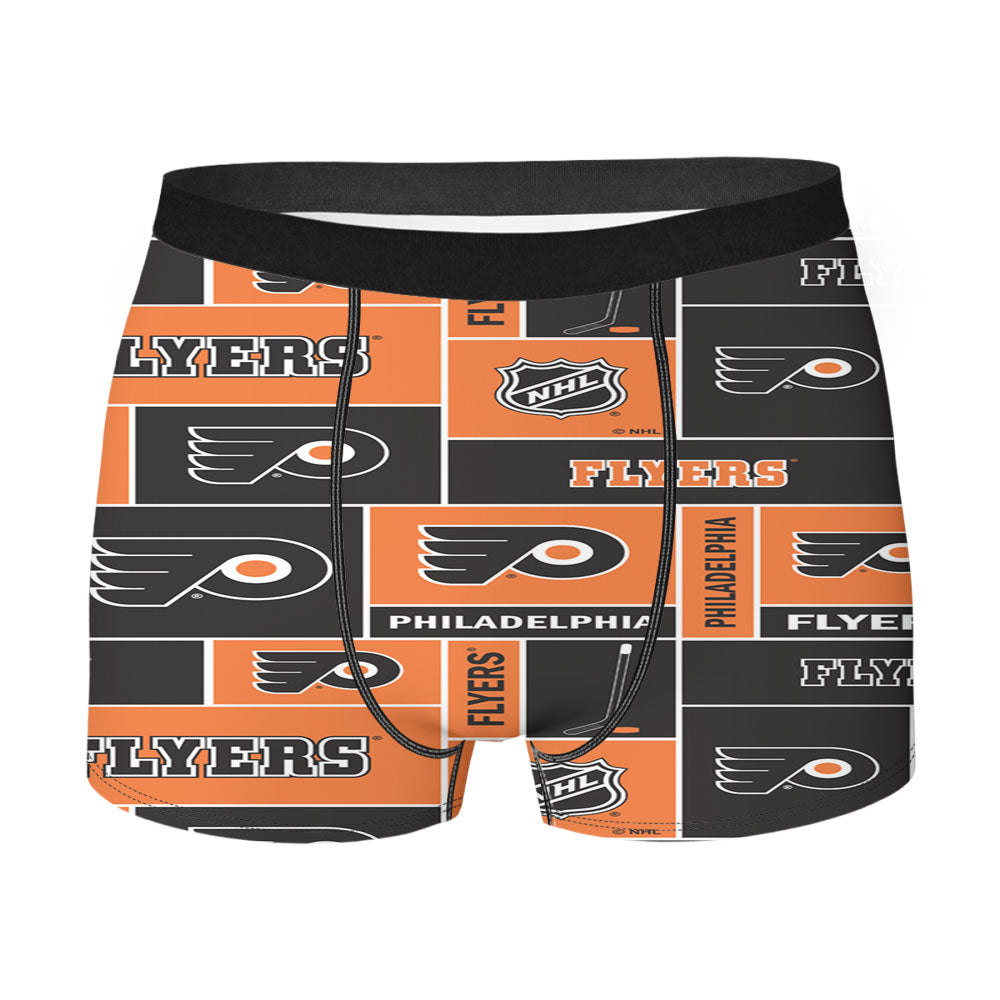 Philadelphia Flyers Nhl Pattern Logo Men'S Boxer Briefs