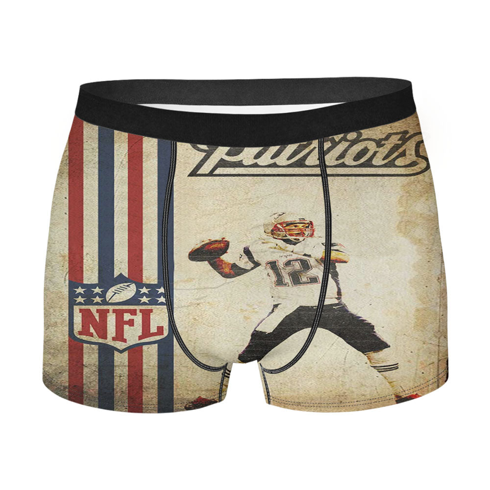 Placa Decorativa Nfl Patriots Parede Men'S Boxer Briefs