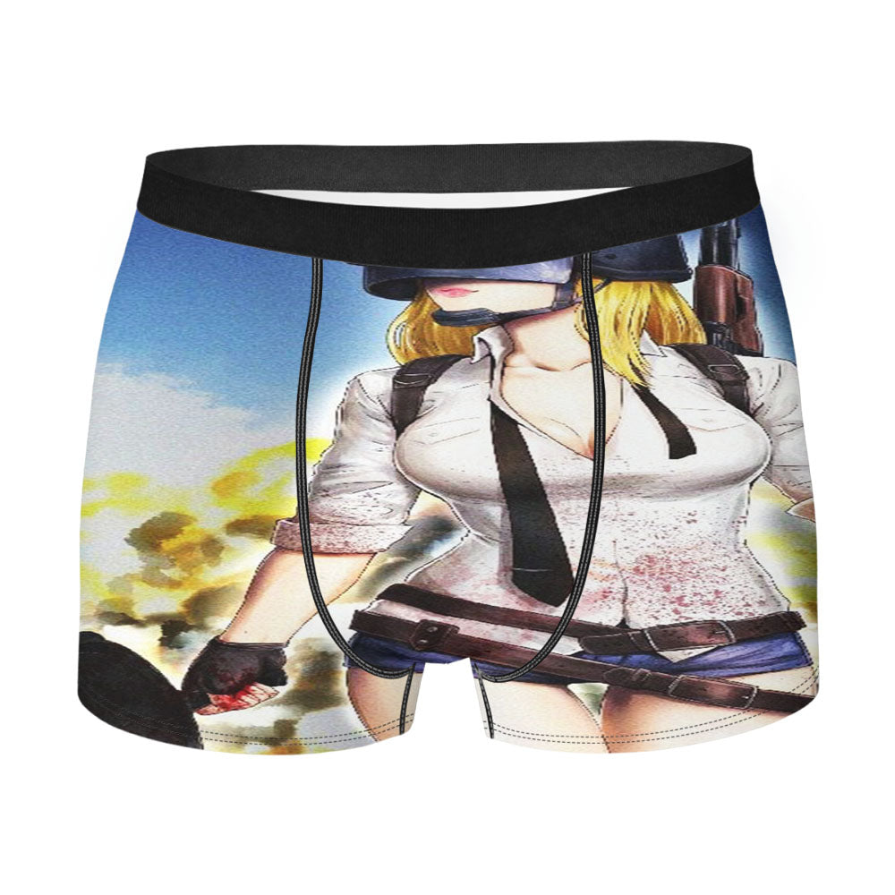 Pubg Helmet Girl Men'S Boxer Briefs