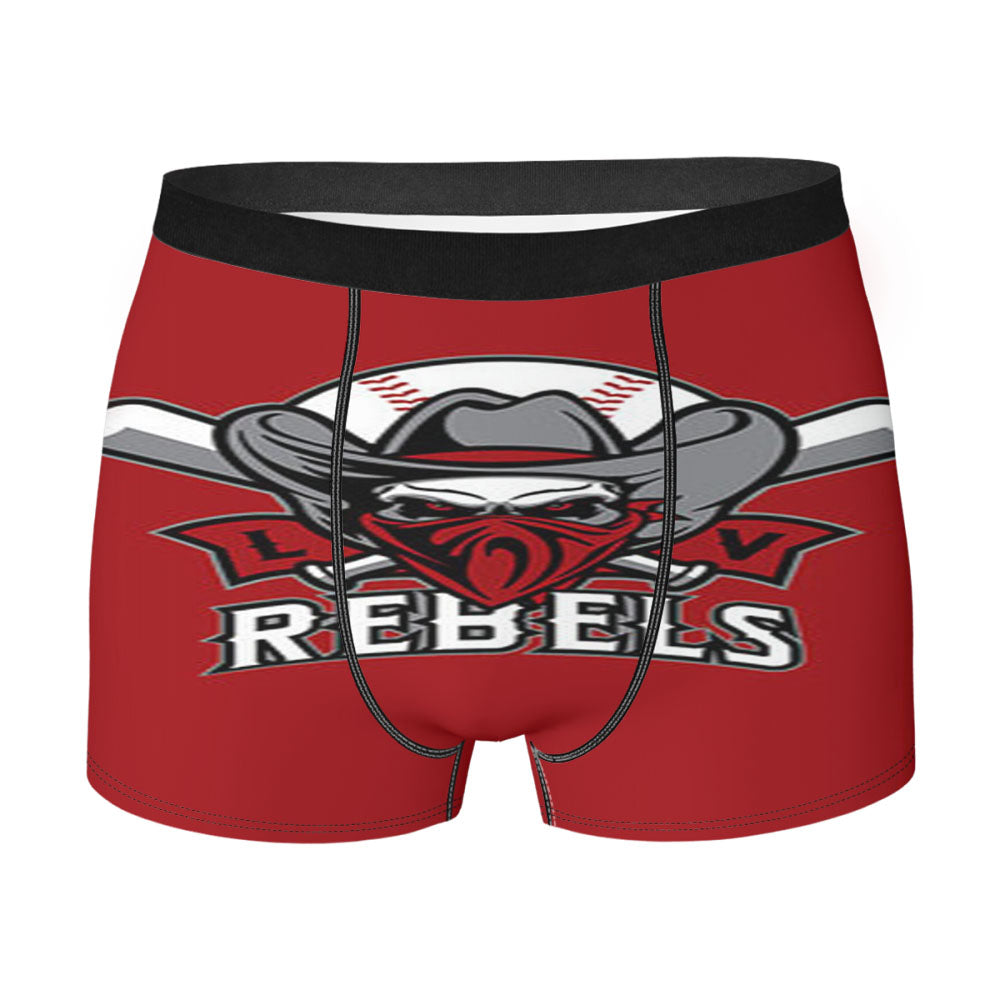 Rebels Baseball Logo Red Men'S Boxer Briefs