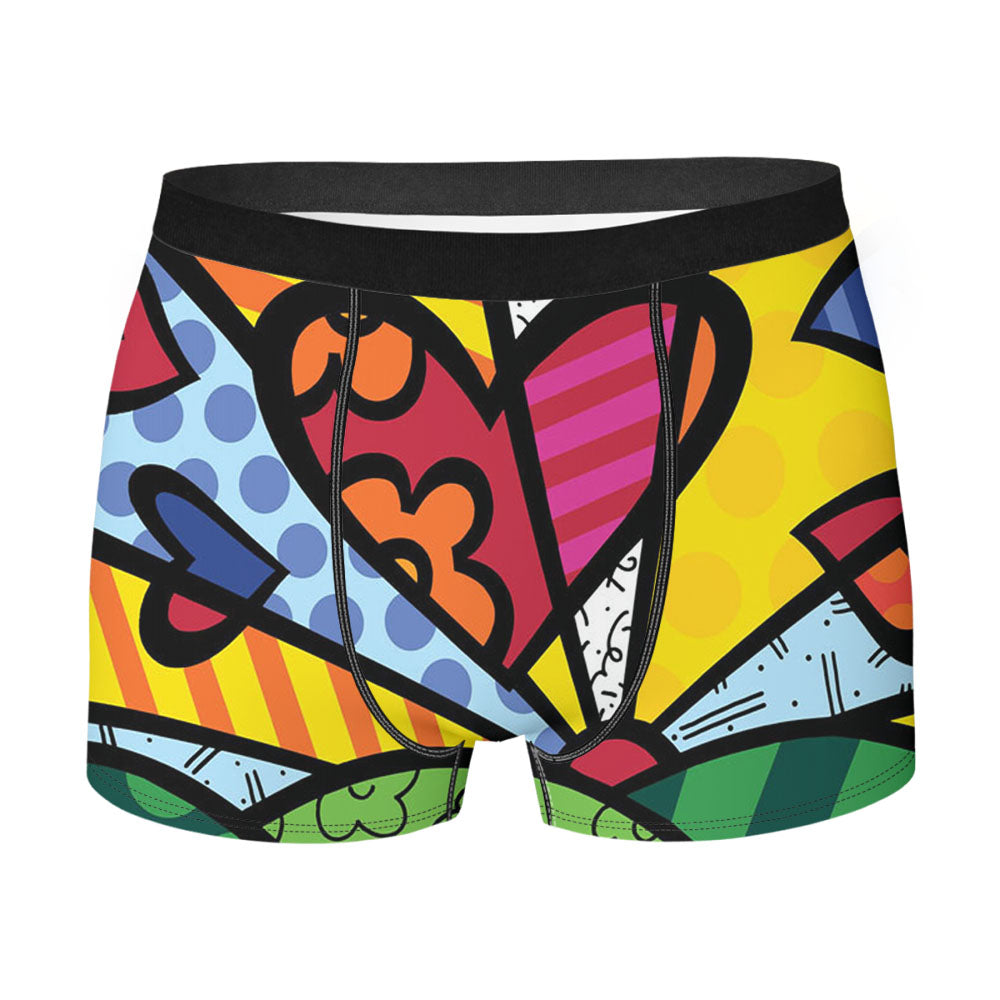 Romero Britto Pop Hearts Wallpaper Men'S Boxer Briefs