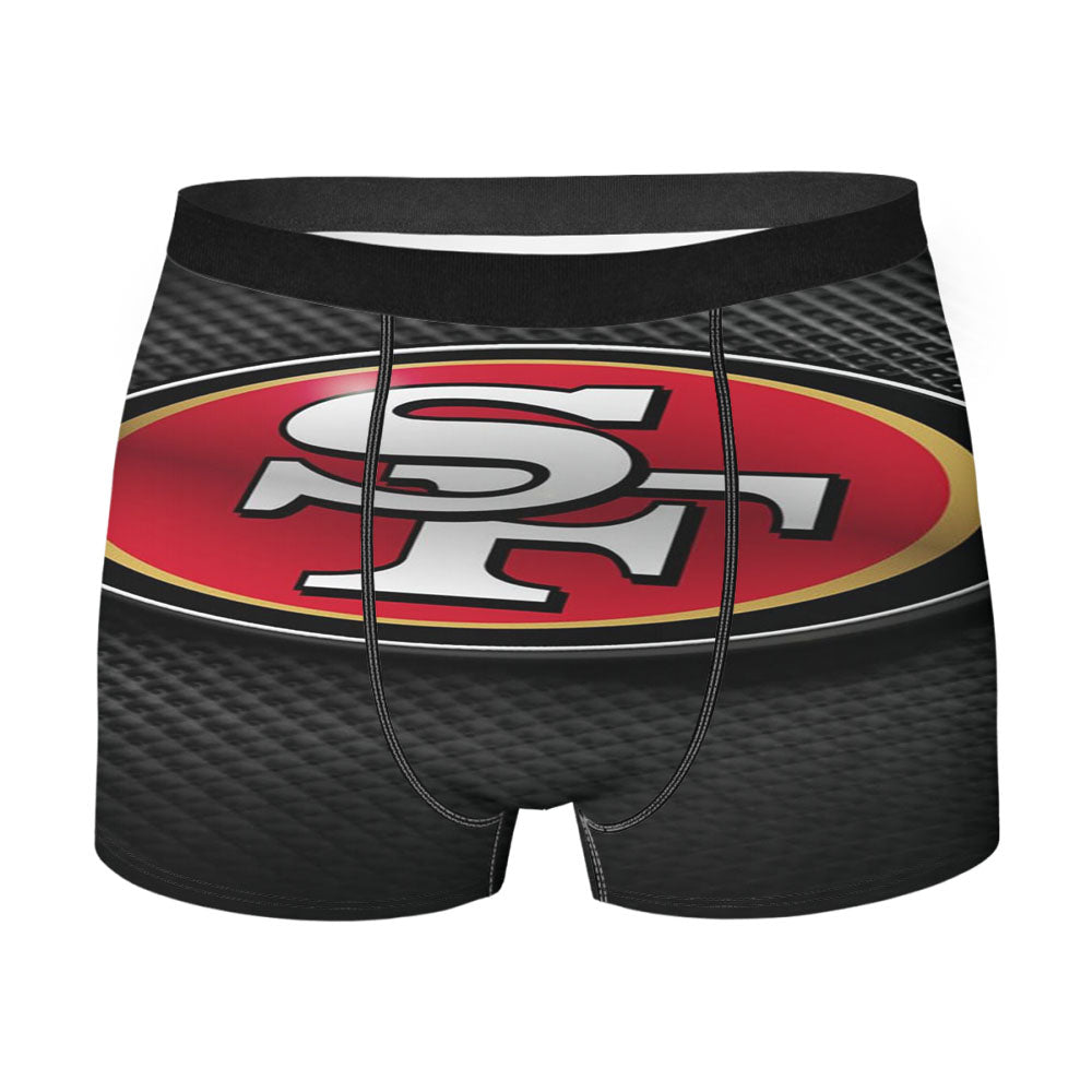San Francisco 49Ers Black Carbon Fiber Logo Men'S Boxer Briefs