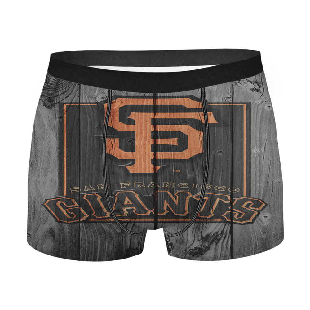 San Francisco Giants Logo Dark Wood Men'S Boxer Briefs