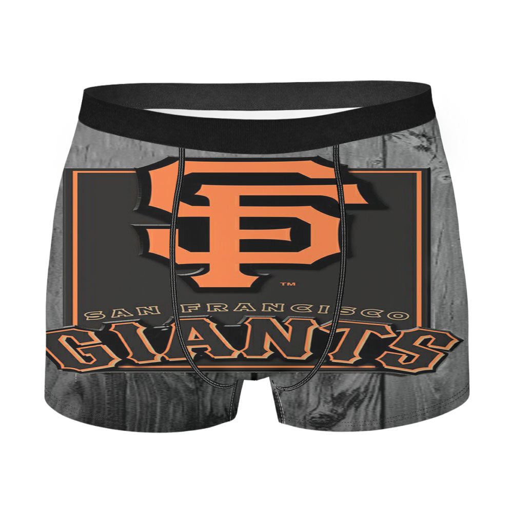 San Francisco Giants Logo Dark Wood Wallpaper Men'S Boxer Briefs