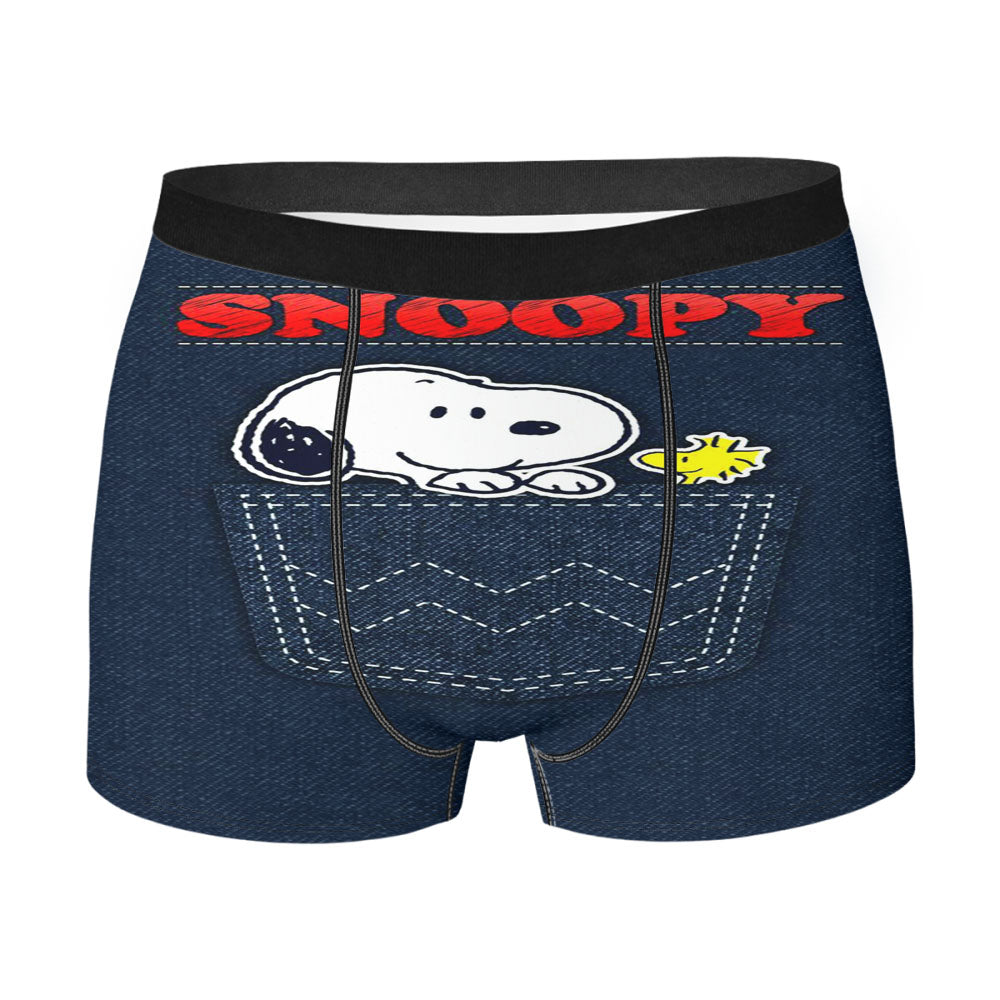 Snoopy Peanuts Pants Denim Pocket Men'S Boxer Briefs