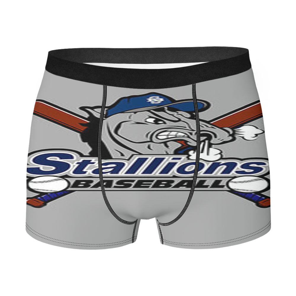 Stallions Baseball Logo Gray Men'S Boxer Briefs