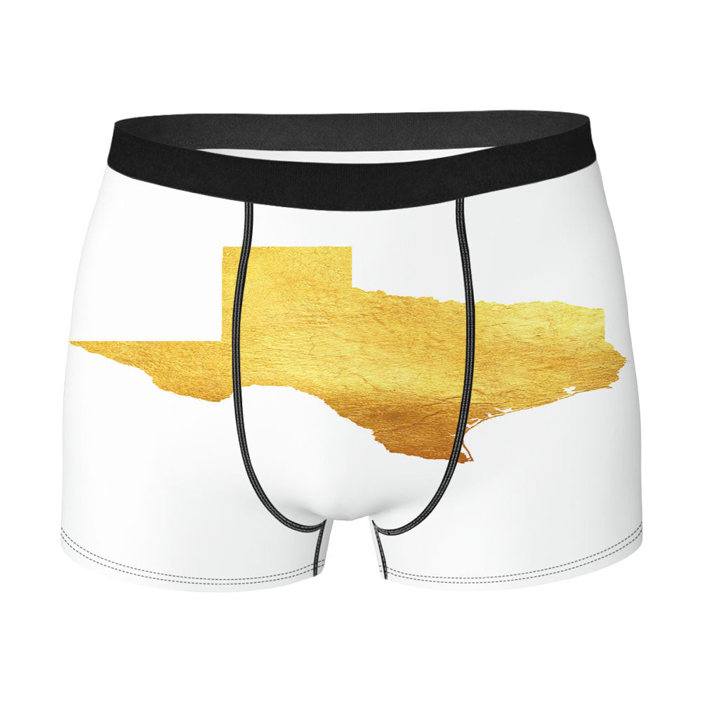 Texas Golden State Map Men'S Boxer Briefs