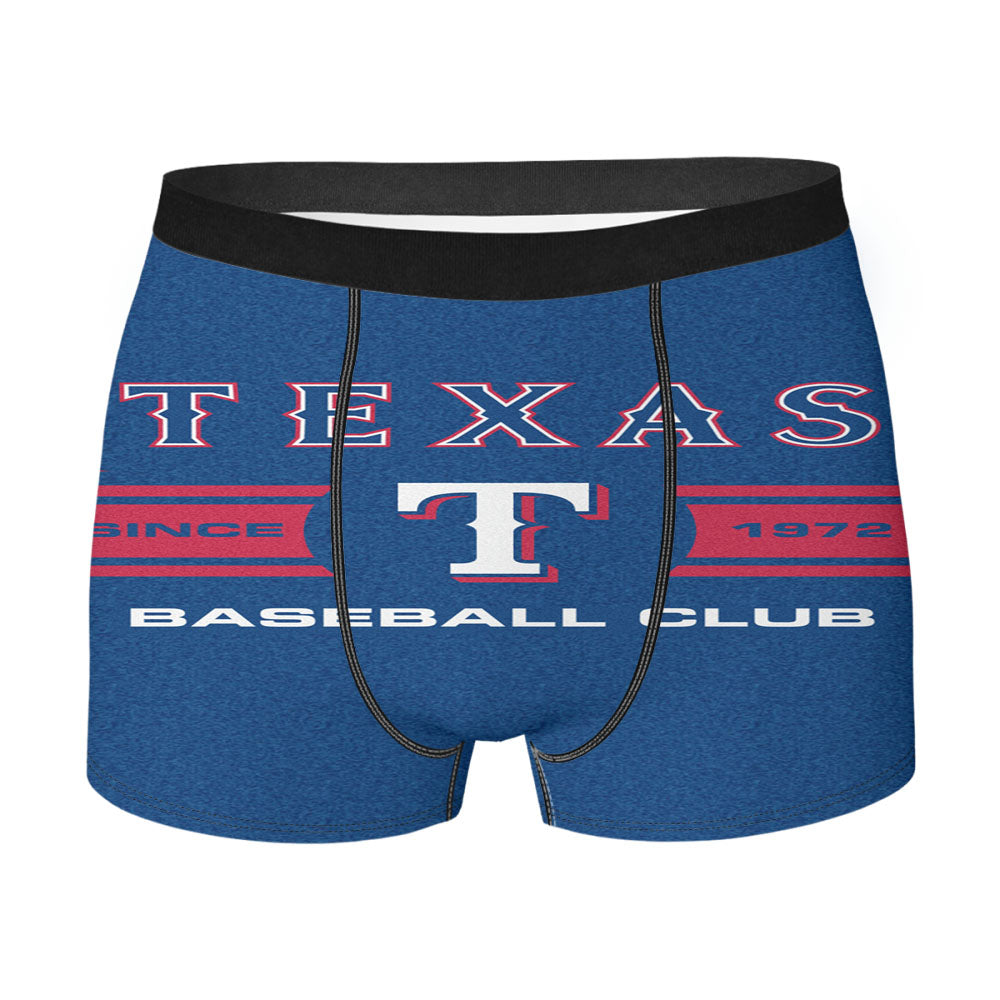 Texas Rangers Mlb Baseball Club Men'S Boxer Briefs