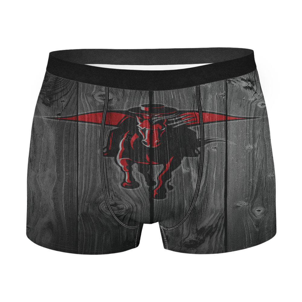 Texas Tech Red Raiders Logo Dark Wood Wallpaper Men'S Boxer Briefs