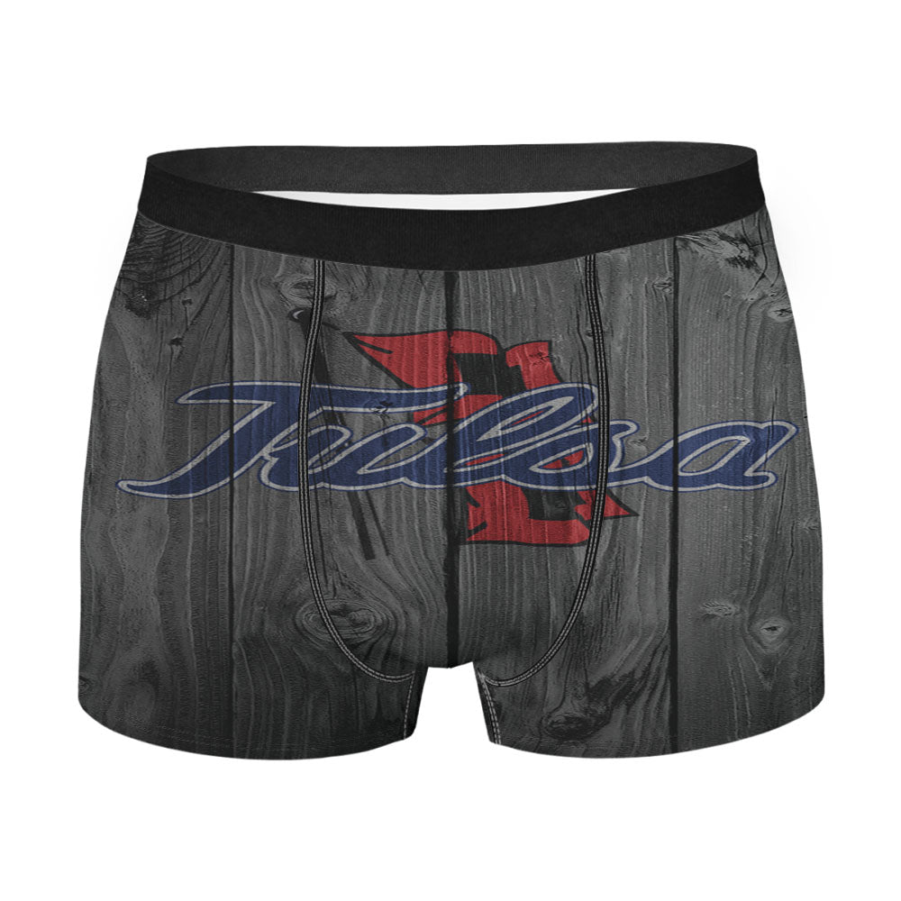 Tulsa Golden Hurricane Nfl Logo Dark Wood Wallpaper Men'S Boxer Briefs