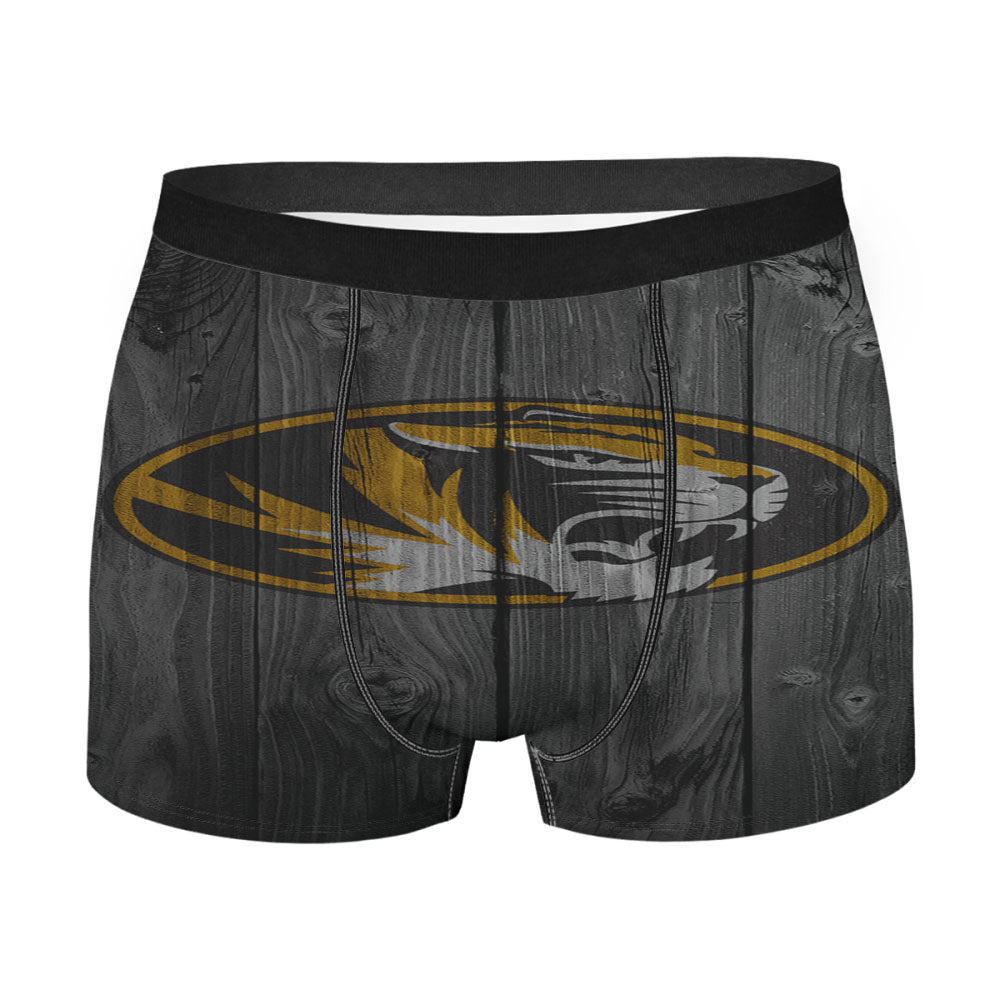 University Of Missouri Tigers Logo Dark Wood Wallpaper Men'S Boxer Briefs
