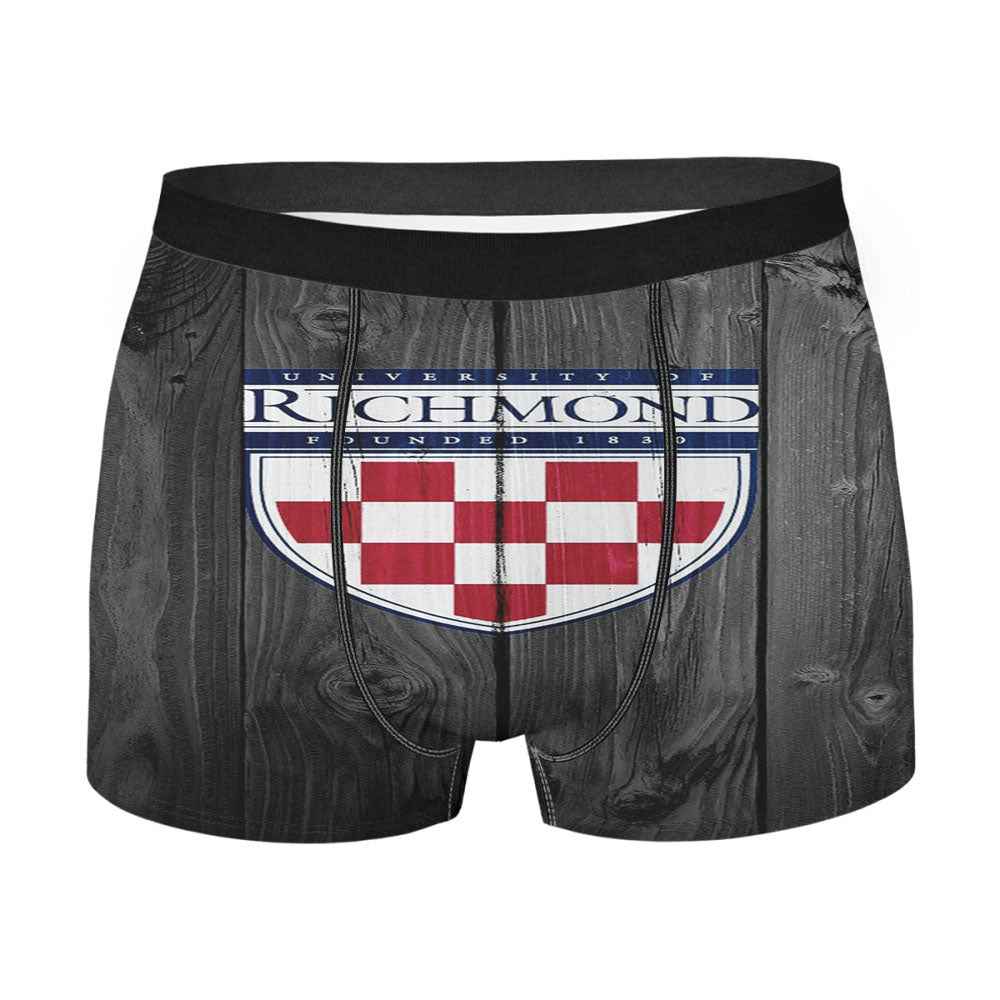 University Of Richmond Logo Dark Wood Wallpaper Men'S Boxer Briefs