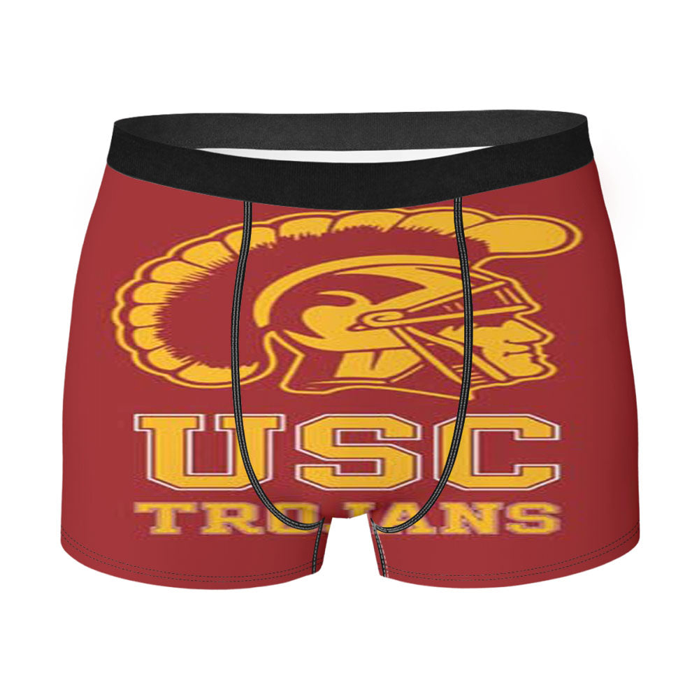 Usc Trojans Logo On Red Men'S Boxer Briefs