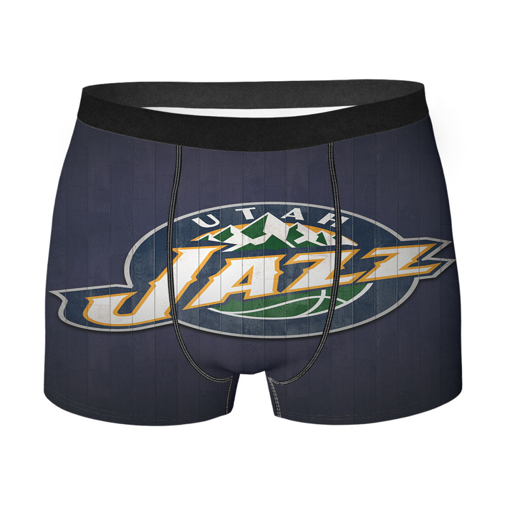 Utah Jazz Purple Emblem Men'S Boxer Briefs