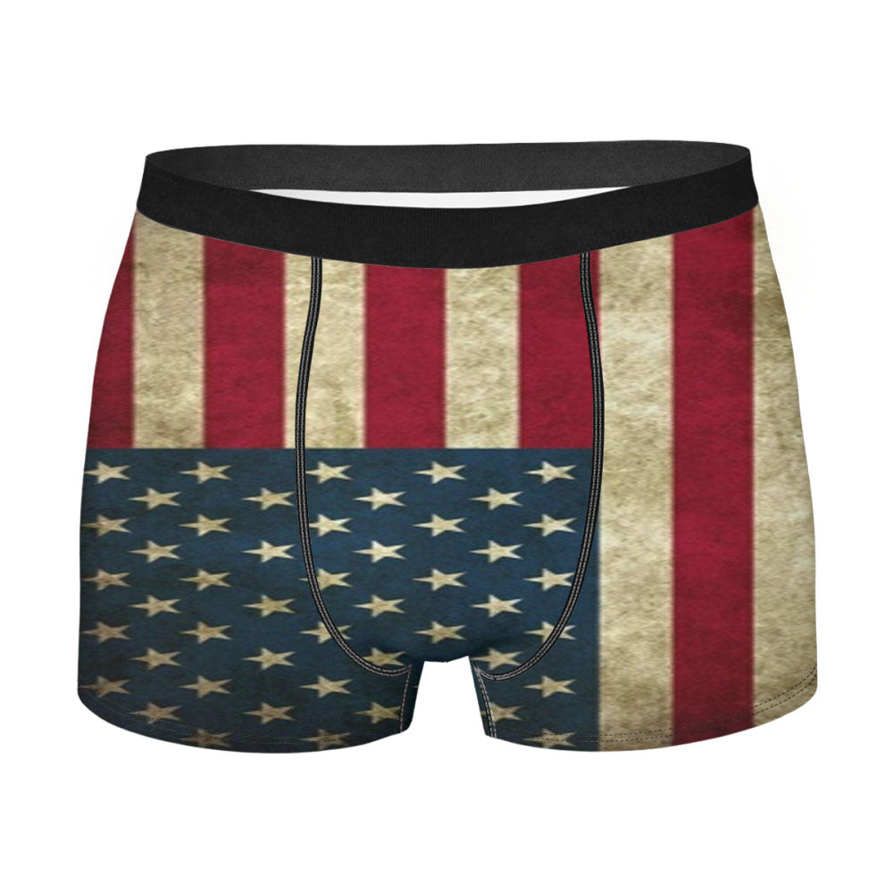 Vintage American Flag Texture Men'S Boxer Briefs
